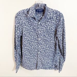 American Eagle Blue Floral Button Down Shirt